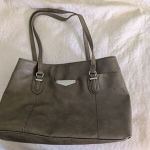 Koltov Gray Leather Shoulder Bag